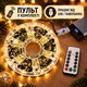 Гирлянда Мишура 100 м, 3000 LED, USB, тёплый белый свет, Хвойная лапа на зеленой проволоке, 8 режимов, пульт - изображение 5
