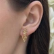 Жіночі сережки метелик ажурні (золото 585п) англійський замок Butterfly Lace GONCHAR & CO. ювелірний сплав - зображення 2