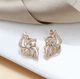 Жіночі сережки метелик з цирконами (золото 585п) англійський замок Butterfly Shine GONCHAR & CO. ювелірний сплав - изображение 7