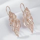 Жіночі сережки ажурна квітка (Rose Gold 585) французька петля GONCHAR & CO. ювелірний сплав - изображение 4