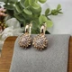 Жіночі сережки квітка з цирконами (золото 585п) англійський замок Diamond Lace GONCHAR & CO. ювелірний сплав - изображение 4