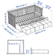 Каркас кушетки с 3-мя выдвижными ящиками, белый, 80x200 см, ИКЕА HEMNES 903.493.26 - изображение 8