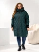 Куртка демисезонная длинная с капюшоном женская ELFBERG UG-1494 60-62 Изумрудная (2000001019368) - изображение 3