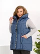 Теплый жилет длинный женский ELFBERG UG-1525 56-58 Джинсовый (2000001016725) - изображение 5