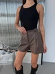 Шорты из искусственной кожи женские ELFBERG AR-1704 42 Шоколадные (2000001011331) - изображение 5