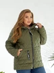 Куртка демисезонная удлиненная с капюшоном женская ELFBERG VM-801 56-58 Хаки (2000001042083) - изображение 5