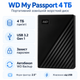Внешний жесткий диск WD My Passport 4 ТБ 2.5" USB 3.2 Gen 1 Black (WDBPKJ0040BBK-WESN) - изображение 1