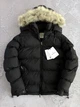 Зимова куртка Moncler з капюшоном натурального лисячого хутра, жіноча, чорна, розмір M - зображення 3