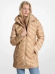 Куртка демисезонная удлиненная с капюшоном женская Michael Kors 296045884 L Бежевая (1163251123) - изображение 1