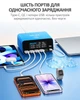 Быстрое зарядное устройство RELIFE Q6 / 1xType-C PD / 1xUSB QC / 4xUSB / дисплей / 70W Max / Blue - изображение 3