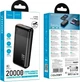 Універсальна Мобільна батарея Power Bank Hoco J159A PD20W+22,5W 20000 mAh чорний (4394) - зображення 5