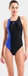 Купальник слитный для женщин Arena DUOGRAF SWIMSUIT V BACK черный, синий Жен 38 - изображение 1