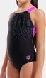 Купальник закритий для дівчат Arena PAINTERLY SWIMSUIT V BACK чорний Діт 128 см - зображення 3