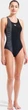Купальник слитный для женщин Arena DUOGRAF SWIMSUIT V BACK черный, серый 46 - изображение 2