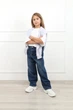 Джинси baggy для дівчинки YUKI синій 140 ЦБ-00297970 - изображение 1