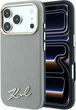 Etui do smartfona Apple iPhone 18 Pro/iPhone 17 Pro Karl Lagerfeld Saffiano Small Script Metal Logo MagSafe Beige (3666339658885) - obraz 1