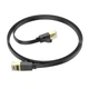 Інтернет кабель (Патч-корд) HOCO US07 General pure copper flat network cable 1Gbps 1m Black - зображення 6