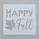 Трафарет для торта кондитерский Happy Fall с кленовым листом для осеннего декора выпечки и десертов 15 на 15 см серый - изображение 1