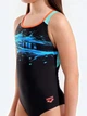 Детский слитный купальник для бассейна для девочки Arena Paint Swimsuit Swim Pro Back 011751-580 128 см Черный (3468337906605) - изображение 4