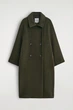Пальто жіноче COS oversized double-breasted wool long coat 1245359004 S Темний зелений - зображення 5