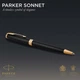 Набір ручок Parker SONNET Matte Black Lacquer GT BP Золотистий 84 832b242 - зображення 10