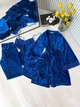 Пижама женская четверка халат майка шорты брюки Tina Collection M электрик - изображение 1