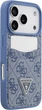 Чохол-гаманець для смартфона Apple iPhone 18 Pro/iPhone 17 Pro Guess 4G Double Card Triangle Blue (3666339681500) - зображення 4