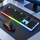 Дротовий ігровий набір GTX350 з RGB підсвіткою: клавіатура та миша для ПК і ноутбука, чорний - зображення 8