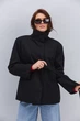 Короткий утеплений тренч чорний з коміром-стійкою Arjen 35621, розмір L/XL, код кольору 127320 - изображение 7