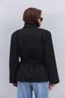 Короткий утеплений тренч чорний з коміром-стійкою Arjen 35621, розмір L/XL, код кольору 127320 - изображение 14
