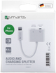 Kabel 4smarts Audio Charging Splitter Lightning - Lightning + 3.5mm AUX White (4250774934742) - obraz 2