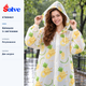 Плащ-дождевик Solve EVA белый с ананасами многоразовый, с капюшоном, унисекс KT9004621 - изображение 2