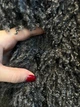 Женская длинная шуба с натуральной шерстью объемным воротником и поясом CORERA MKCOR1214 - 42, Сірий - изображение 8