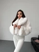 Женская шуба Cropped укороченная с отложным воротником свободного кроя белая 42-48 - изображение 8