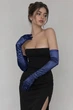 Довгі атласні рукавички honey fashion accessories s/m/l темно-синій (30к048) - изображение 1