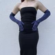 Довгі атласні рукавички honey fashion accessories s/m/l темно-синій (30к048) - изображение 3