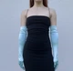 Довгі атласні рукавички honey fashion accessories s/m/l світло-блакитний (30к048) - изображение 3