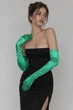 Довгі атласні рукавички honey fashion accessories s/m/l темно-зелений (30к048) - изображение 1