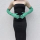 Довгі атласні рукавички honey fashion accessories s/m/l темно-зелений (30к048) - изображение 4