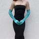 Довгі атласні рукавички honey fashion accessories s/m/l яскраво-блакитний (30к048) - изображение 3