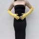 Довгі атласні рукавички honey fashion accessories s/m/l яскраво-жовтий (30к048) - изображение 5