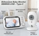Видеоняня Baby Monitor ABM600-USB Type‑C, монитор 3.5", двусторонняя аудиосвязь, ночное видение - изображение 1