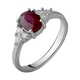 Срібна каблучка з натуральним рубіном 1.397ct, вага виробу 2,82 гр (2058045) - зображення 1