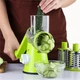 Механическая терка (овощерезка-мультислайсер) Tabletop Drum Grater Kitchen Master, 3 насадки, Зеленый - изображение 1