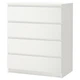 Комод IKEA MALM на 4 ящика белый 002.145.53 - изображение 1