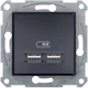 Розетка USB Schneider Electric Asfora 2.1A Антрацитова (EPH2700271) - зображення 1
