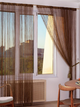 Штора-Серпанок однотонна з люрексом 3,00 м х 2,90 м, світло-коричневий ( 866630023 ) - зображення 2