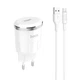 Зарядний пристрій Hoco C37A USB 2.4A Micro-USB білий - зображення 1