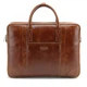 Сумка мужская кожаная Tom Stone 7151 R для ноутбука 15,6" коньячного цвета + кожаный картхолдер в подарок - изображение 2