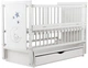 Кровать Babyroom Медвежонок M-03 маятник, ящик, откидной бок бук белый - зображення 1
